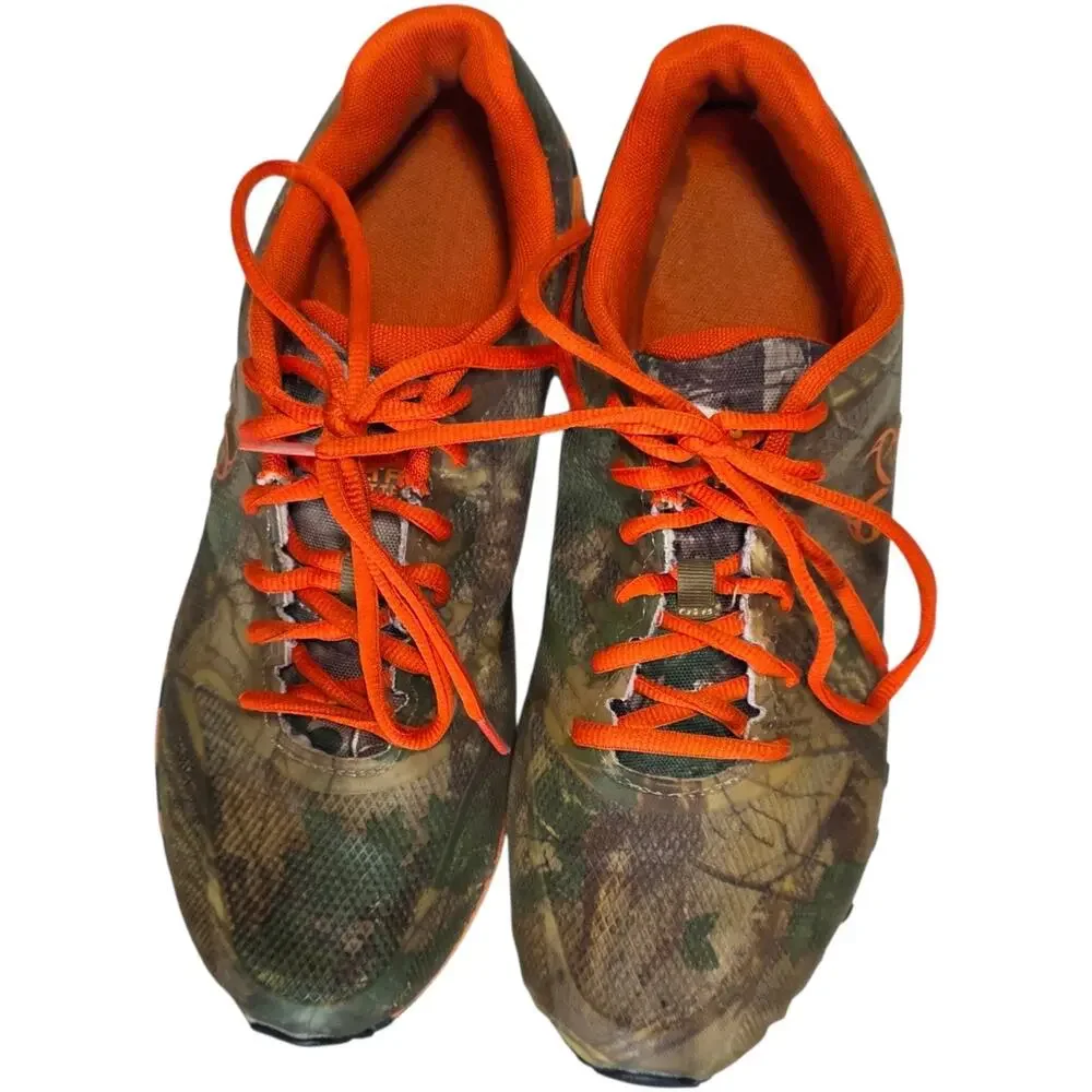 Realtree Cobra Camo Hunting Shoes Mens 10 4E Extra Wide Orange Trail Sneakers